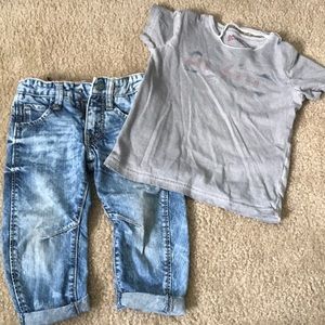 Zara distressed Ac/DC boys outfit